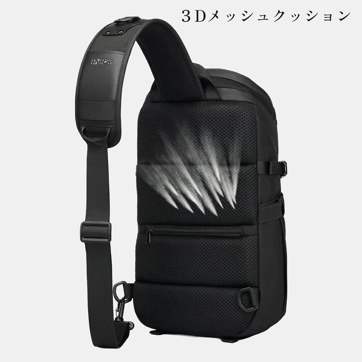THE WORKCRAFT MANUFACTURE ブラックボディバッグ デルタ｜13インチPC対応・防水 メンズ通勤ボディバッグ by BRODERIK