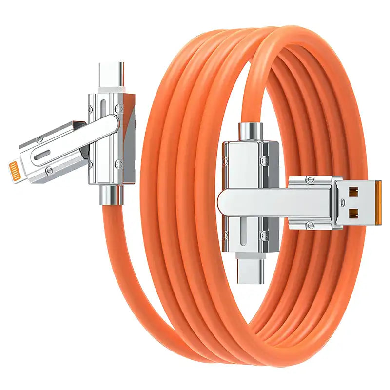 4-in-1 ヘッド交換 USB-A/C＋ライトニング充電ケーブル