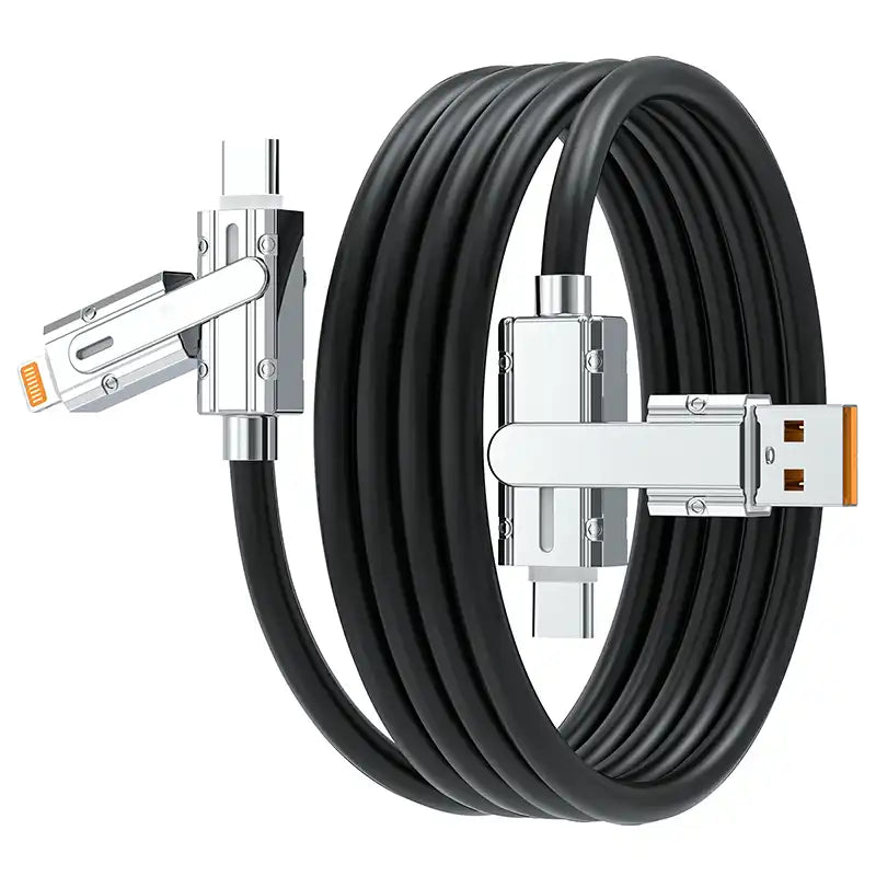 4-in-1 ヘッド交換 USB-A/C＋ライトニング充電ケーブル