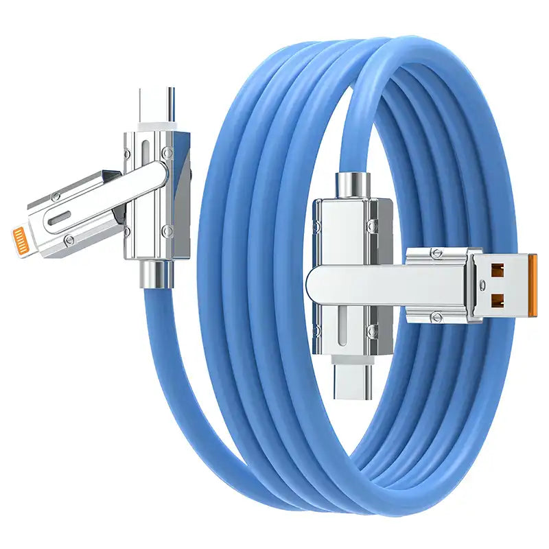 4-in-1 ヘッド交換 USB-A/C＋ライトニング充電ケーブル